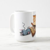 Mug Chat et souris Jouer aux échecs - Peinture - Drôle (Devant gauche)