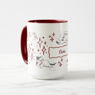 Mug Chat Fantaisiste Nom Personnalisé