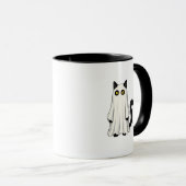 Mug Chat fantôme drôle Halloween noir (Devant droit)