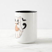 Mug Chat Fantôme mignon avec Citrouille | Éffrayant Ha (Centre)