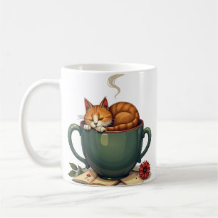Mug Chat fatigué Accro au café Broyeur matinal Autocol