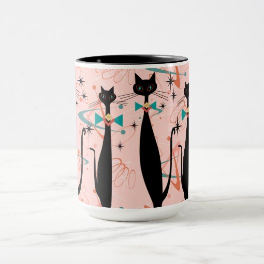 Mug Chat frais moderne de la rétro moitié du siècle (Centre)