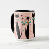 Mug Chat frais moderne de la rétro moitié du siècle (Devant gauche)