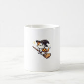 Mug Chat Funny Sorcière Halloween Costume Broom Sticks (Centre)