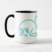 Mug Chat Géométrique Abstrait | Construction de Ligne (Gauche)