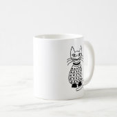 Mug Chat géométrique noir et blanc (Devant droit)