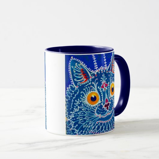 Mug Chat gothique bleu (Devant droit)