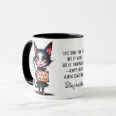 Mug Chat gothique effrayant psychopathe mignon avec ha (Devant gauche)