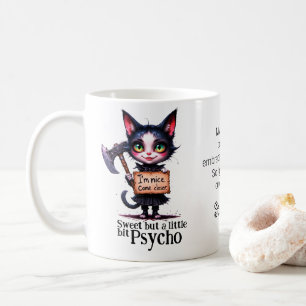 Mug Chat gothique psycho mignon avec hache