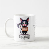 Mug Chat gothique psycho mignon avec hache (Gauche)