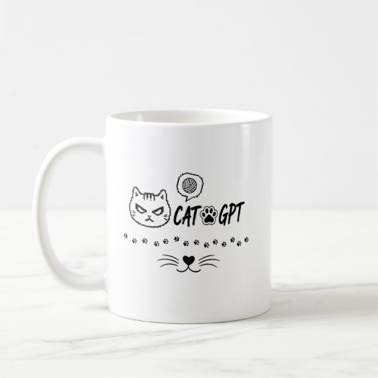 Mug Chat GPT IA drôle Pixel Chat / Citation Tech drôle (Gauche)