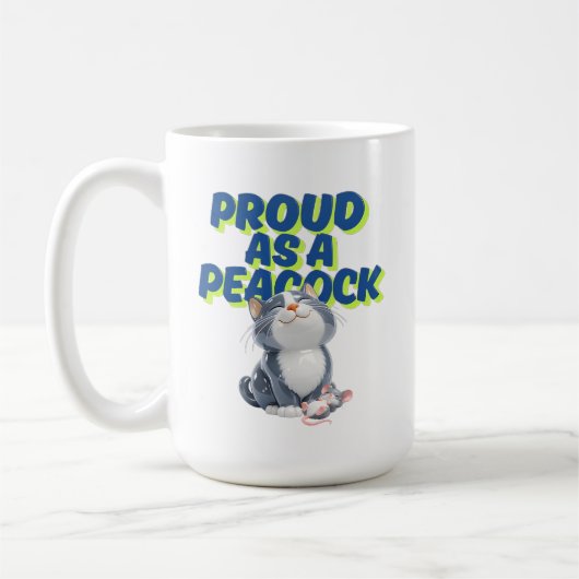 Mug Chat Gris Adorable (Gauche)