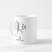 Mug chat gris attrapé dans treize notes musicales (Devant gauche)