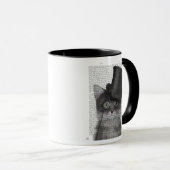 Mug Chat gris avec chapeau supérieur (Devant droit)