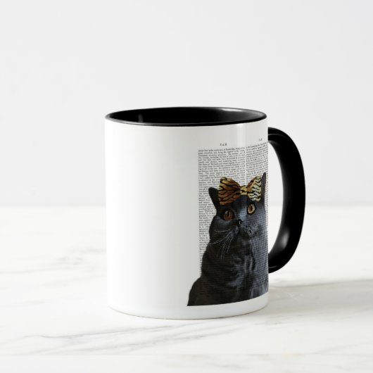 Mug Chat gris avec chèvre léopard (Devant droit)