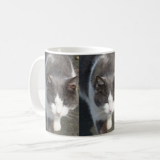 Mug Chat Gris Et Blanc (Devant gauche)