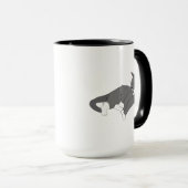 Mug Chat gris et blanc Tuxedo (Devant droit)
