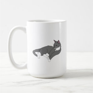 Mug Chat gris et blanc Tuxedo
