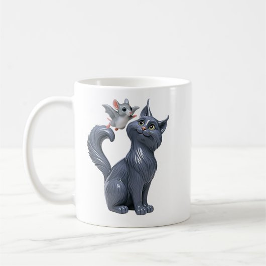 Mug Chat gris et chauve-souris (Gauche)