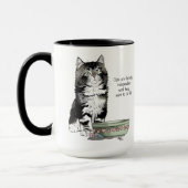 Mug Chat Gris Indépendant Tabby Bleu Mignon Drôle (Gauche)