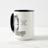 Mug Chat Gris Indépendant Tabby Bleu Mignon Drôle (Devant gauche)