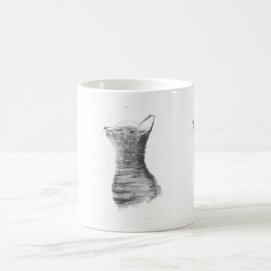 Mug Chat gris Jolie chatte chatte chatte aquarelle Bel (Centre)