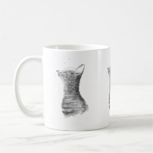 Mug Chat gris Jolie chatte chatte chatte aquarelle Bel