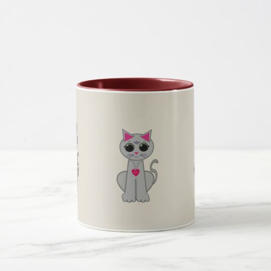 Mug Chat gris mignon (Centre)