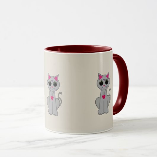 Mug Chat gris mignon (Devant droit)
