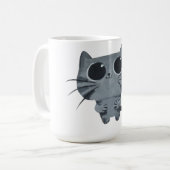 Mug Chat gris mignon avec de grands yeux au beurre (Devant gauche)