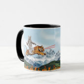 Mug Chat guerrier chevauchant un tigre (Devant gauche)