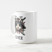 Mug Chat Guerrier Samouraï Sage (Devant gauche)