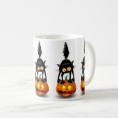 Mug Chat Halloween personnage de dessin effrayé debout (Devant droit)