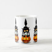Mug Chat Halloween personnage de dessin effrayé debout (Centre)