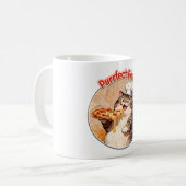 Mug Chat heureux chef avec pizza (Devant gauche)