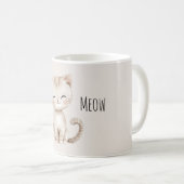 Mug Chat heureux crème (Devant droit)