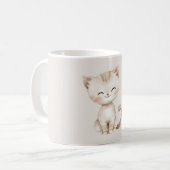 Mug Chat heureux crème (Devant gauche)
