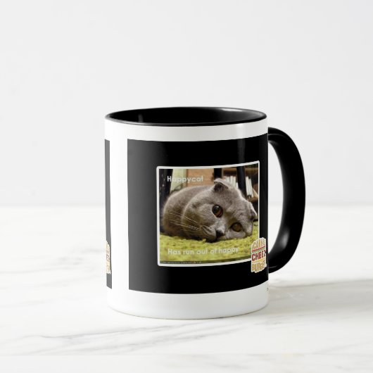 Mug Chat heureux, hors d'heureux (Devant droit)
