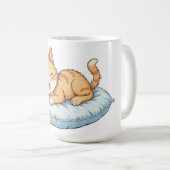 Mug Chat Heureux Rêvant sur un Coussin Confortable (Devant droit)