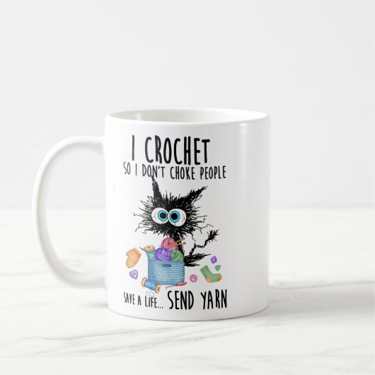 Mug Chat I Crochet Donc je n'étouffe pas les gens sauv (Gauche)