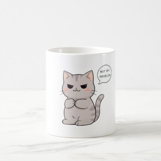 Mug Chat imperturbable "Pas Mon Problème" Design Amusa (Centre)
