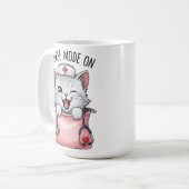 Mug Chat infirmière mignon dans le café de poche (Devant gauche)