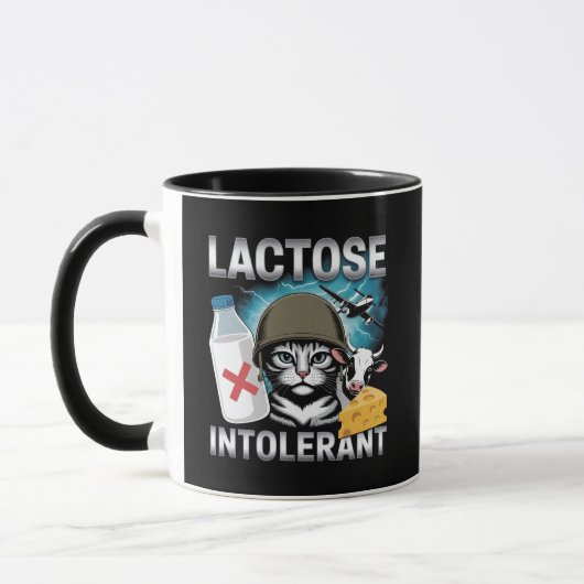 Mug Chat intolérant au lactose, drôle de vache laitièr (Gauche)