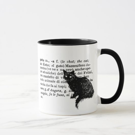 Mug Chat italien de dictionnaire (Droite)