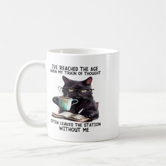 Mug Chat J'Ai Atteint L'Âge Quand Mon Train De Pensée (Gauche)