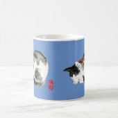 Mug Chat japonais couché noir et blanc (Centre)