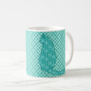 Mug Chat japonais - Kimono turquoise