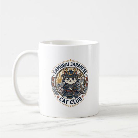 Mug Chat japonais samouraï Art vectoriel POD - Samoura (Gauche)