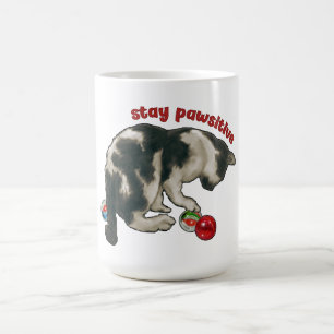 Mug Chat Jouant avec des Billes, Restez Pawsitif, Jeu
