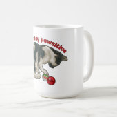 Mug Chat Jouant avec des Billes, Restez Pawsitif, Jeu (Devant droit)